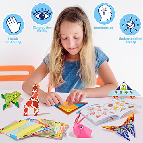 Origami Paper Set, 308PCS Kids Craft Paper Kit with Instructional Book for Girls Age 6,7,8,9,10,11,12, Art Projects Supplies for School Class Craft Lessons- Christmas Birthday Gifts for Boys&Girls — view 5