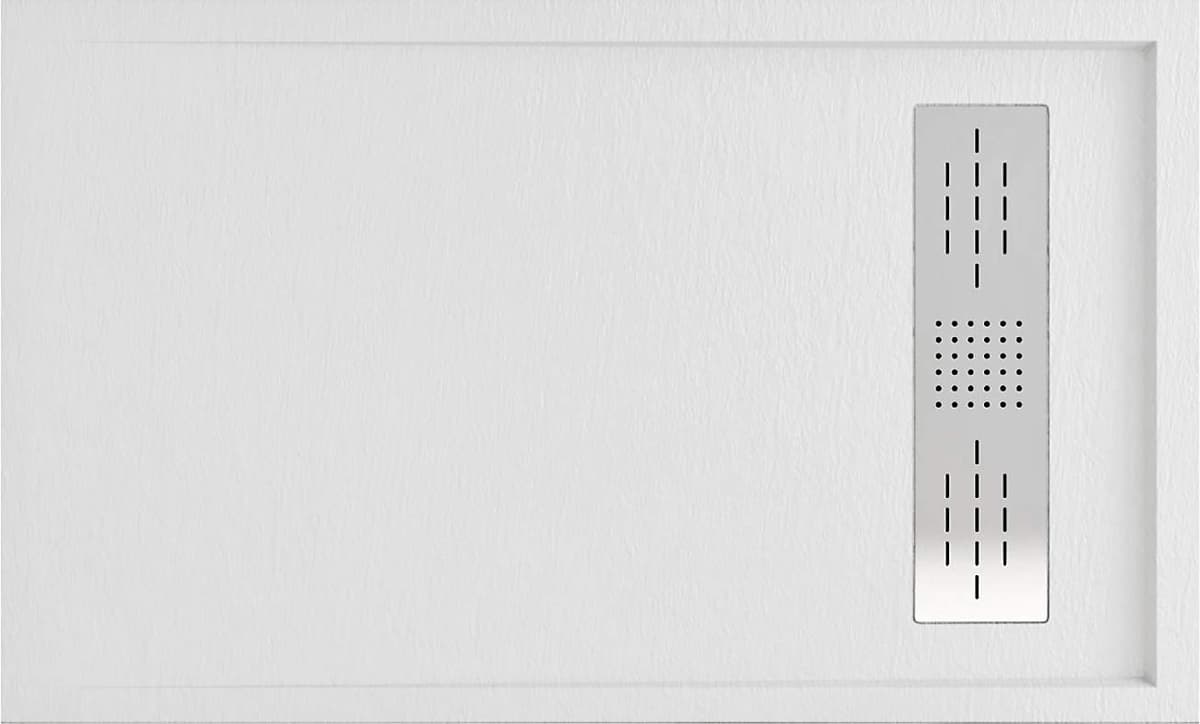 Plato DE Ducha Resina Textura Pizarra Enmarcado Carga Mineral Y Gel Coats (Blanco, 100 X 70) — view 6