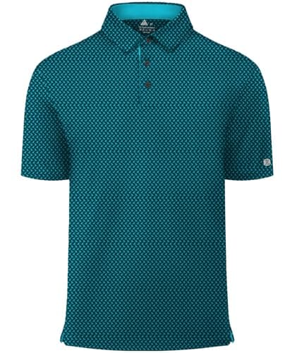 ZITY Mens Golf Shirts Short Sleeve Polo Shirt Performance Moisture Wicking Printed Poloshirt UPF50+ Tennis Casual T-Shirt Blue