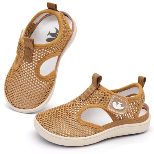 JOINFREE Beach Shoes for Kids Toddler Boys Girls Easy On Off Water Sandals for Pool River Splash Pad Summer Wear Brown 6 Toddler