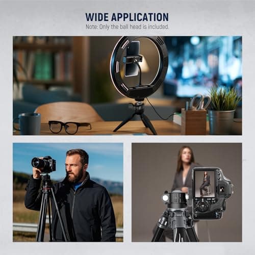 NEEWER Basic Mini Ball Head, Portable Tripod Head Camera Mount Adapter with 1/4" Screw for Compact DSLR Action Cam Phone LED Ring Light Monopod Slider, 4.4lb Max Load, 360° Swivel & 90° Tilt, GM01 — view 5
