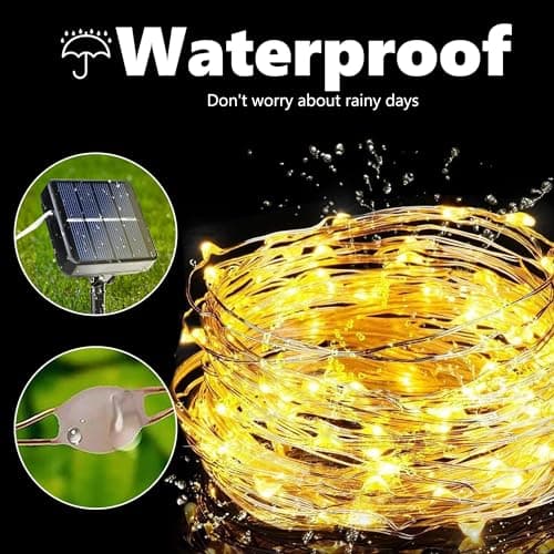 Joomer Solar Fairy Lights, 2-Pack Total 80FT 240LED Lights, Warm White — view 3