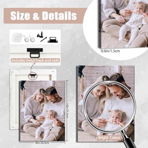 Canvas Prints with Your Photos, Ship Next Day Personalized Wall Art for Home Decor, Perfect Custom Photo Gifts for Wedding, Birthday, Family & Friends - Ready to Hang Canvas Pictures Framed 8x10 — view 4