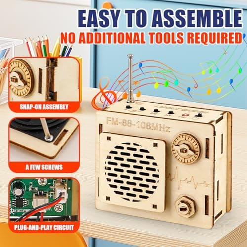 STEM Projects for Kids & Adults, FM 88-108 MHz Radio Toy Set, DIY Science Experiment Electronics Kit, Beginner's Starter Set, Idea Gifts for Teenage Boy Girl — view 2