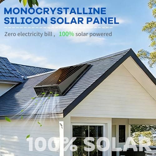 430CFM Solar Exhaust Fan, 2500 RPM High Speed Ventilator, IP67 Waterproof, No Wiring Required, Easy Install Solar Powered Fan for Shed, Attic, Barn, Container, Dog House, Chicken Coop, Greenhouse, RV — view 2