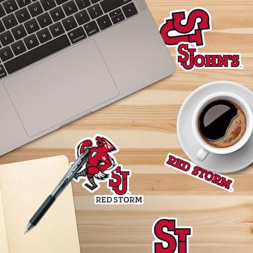 St.Johns University Spirit Logos 50ct Vinyl Large Deluxe Stickers Variety Pack - Laptop, Water Bottle, Scrapbooking, Tablet, Skateboard, Indoor/Outdoor — view 4