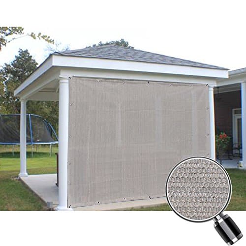 Alion Home Sun Shade Privacy Panel with Grommets and Hems on 4 Sides for Patio, Awning, Window, Pergola or Gazebo - Smoke Grey (10' W x 6' H) — view 4