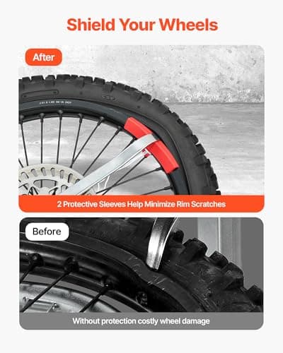VEVOR Dirt Bike and Dual Sport Tire Changer, Fits for 16"-21" Wheels, 15/17/20/25 mm Axles, Heavy Duty Dirt Bike Tire Changing Tool Kit with Bead Breaker, Irons, Protective Sleeves, and Storage Bag — view 3