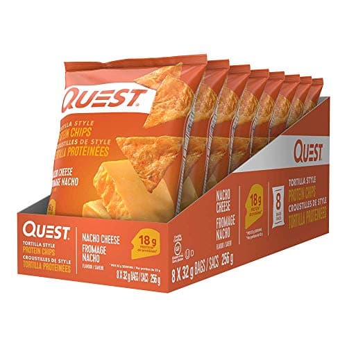 Quest Nutrition Nacho Cheese Flavour Tortilla Style Protein Chips, High Protein, Gluten Free, Baked, Not Fried, 1g Sugar, 5g Carbs, 8ct — view 4