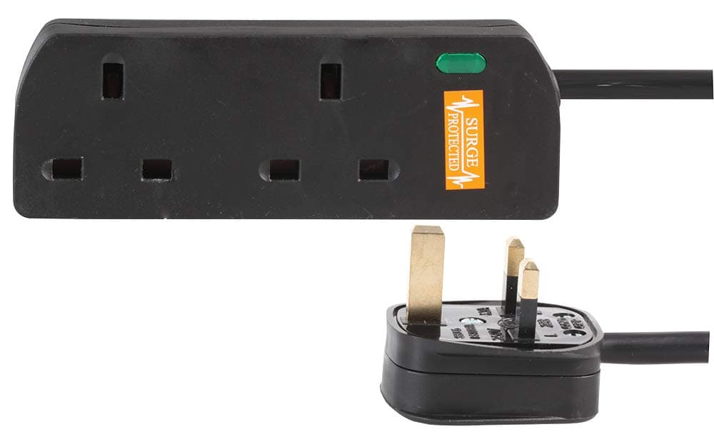 PRO ELEC PELB1950 2 Gang Surge Protected Extension Lead White, 5m — view 5