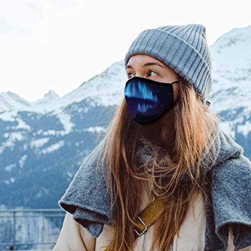 Weddingstar 3-Ply Adult Washable Cloth Face Mask Reusable and Adjustable with Filter Pocket - Northern Lights — view 2