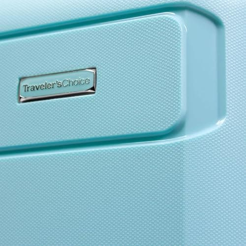Traveler's Choice Pagosa Hardshell Expandable Luggage with Spinner Wheels, Baby Blue, 22-Inch Carry-on — view 9