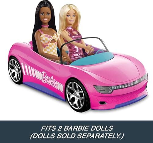 Hot Wheels Barbie RC Toy Car, Remote-Control Pink Convertible, Can Hold 2 Barbie Fashion Dolls & Trunk Opens for Storage, Sticker Sheet for Customizing — view 5
