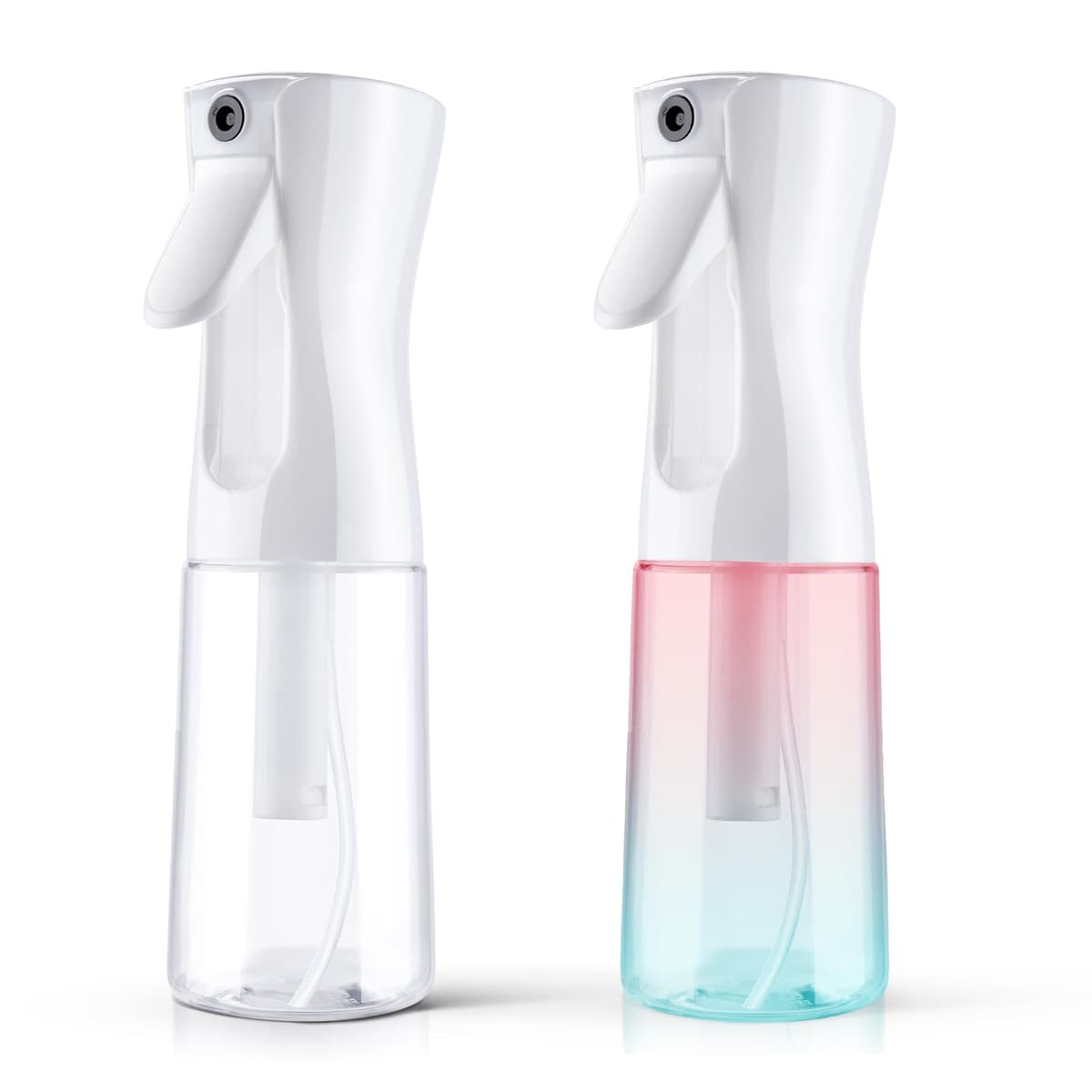 LOPHE Vaporizador Agua Peluqueria - 2pcs Bote Spray Pulverizador Reutilizable 200ml, para Limpieza y Peinado, Botella Transparente Rosa-Verde Degradado