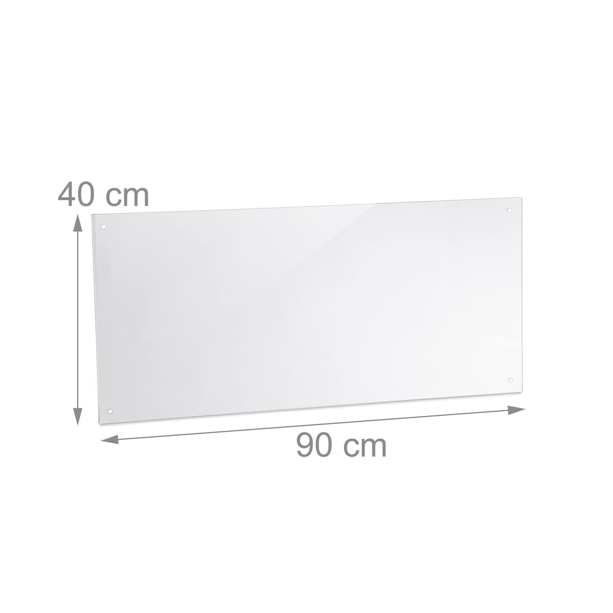 Relaxdays Panel Antisalpicaduras Cocina Pared, Protector Salpicaduras, Cristal Templado, 1 Ud., 90 x 40 cm, Transparente — view 4