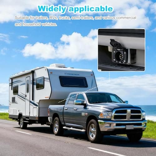 Premium 7 Pin Trailer Connector with Mounting Bracket，Heavy-Duty 7 Pin Trailer Plug with Color-Coded Wiring Harness for Easy Installation，Waterproof 7 Way Trailer Plug for RVs，Trailers，Boat Trailers — view 6