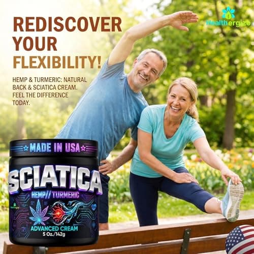 Sciatica Nerve Cream Infused with Soothing Hemp Oil, Turmeric & Lavender-Sciatic Nerve Comfort for Lower Back & Legs-Fast Absorbing Hydration, Extra Strength Non-Greasy Formula - Made in USA 5Oz. — view 3
