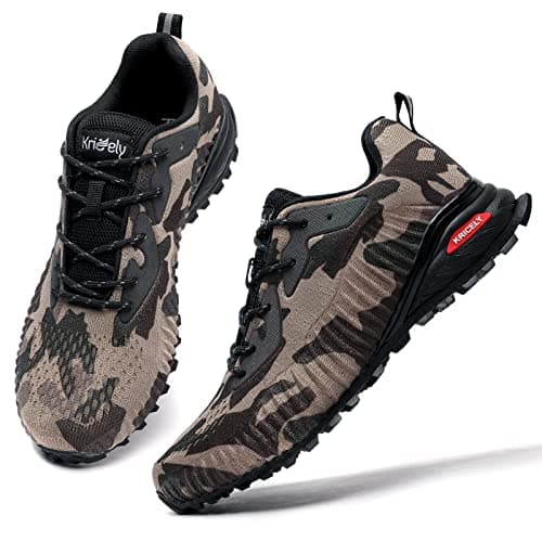Kricely Men's Trail Running Shoes Fashion Hiking Sneakers for Men Camo Tennis Cross Training Shoe Mens Casual Outdoor Walking Footwear Size 9 — view 2