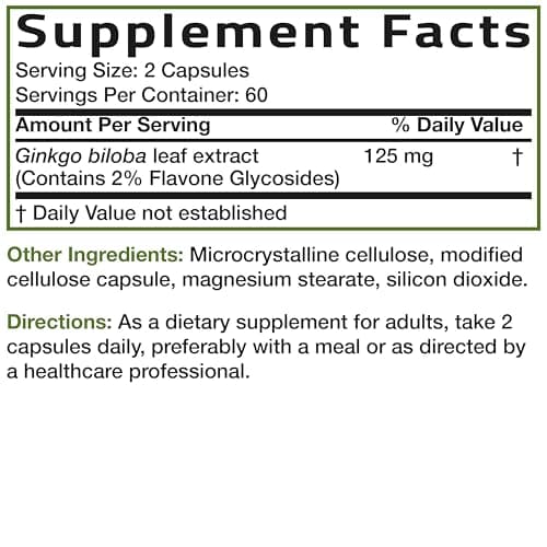 Bronson Ginkgo Biloba Extra Strength Brain & Memory Support 120 Capsules — view 7