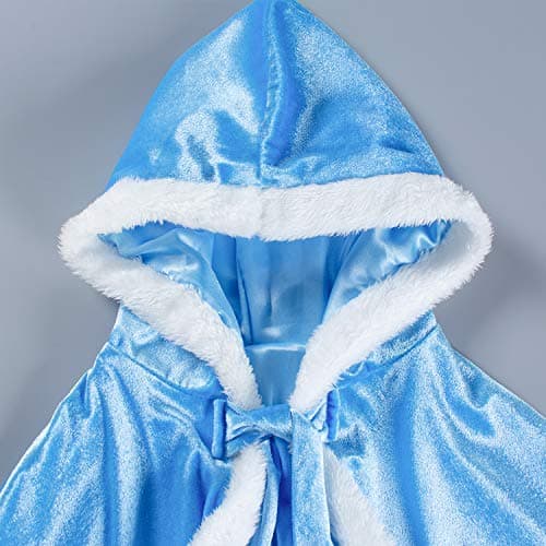 Party Chili Fur Princess Hooded Cape Cloaks Costume for Girls Dress Up Blue 4-5 Years(120cm) — view 4