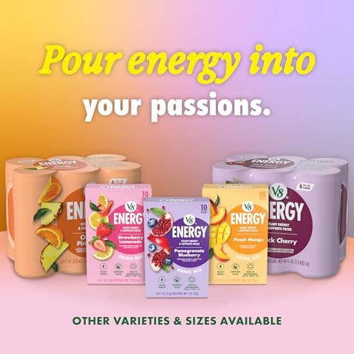 V8 Energy Pomegranate Blueberry Energy Drink, 8 fl oz Can (24 Pack) — view 7