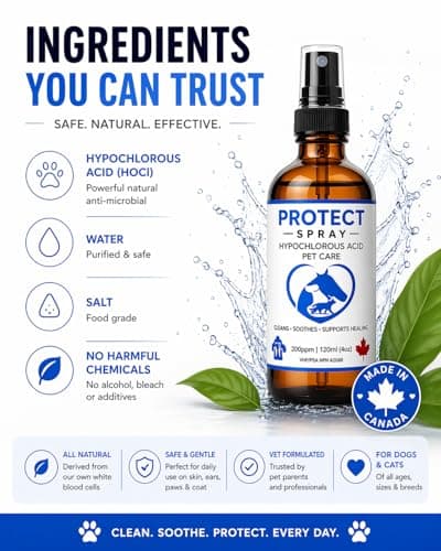 Myco Pet Protect Spray for Dogs & Cats, Hypochlorous Acid 200ppm Pet Care for Hot Spots, Itchy Skin, Cuts, Wounds, Ears, Paws & Skin Irritation, Non-Toxic First Aid Solution, 120ml — view 5