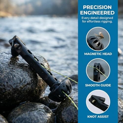 Fly Roost 2.0 Magnetic Fly Threader, Magnetic Fly Threader, Fly Tying Equipment to Easily Rigging Tool & Tippet on Water, Make Tying Simpler & Works with Most Hooks, Tippets, and Fly Styles (2PCS) — view 4