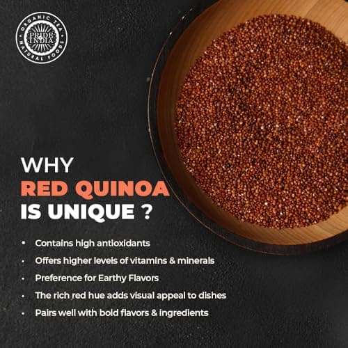 Pride Of India - Natural Red Royal Quinoa - 100% Bolivian Superior Grade Protein Rich Whole Grain, 1.5 Pound (24oz) Jar — view 3