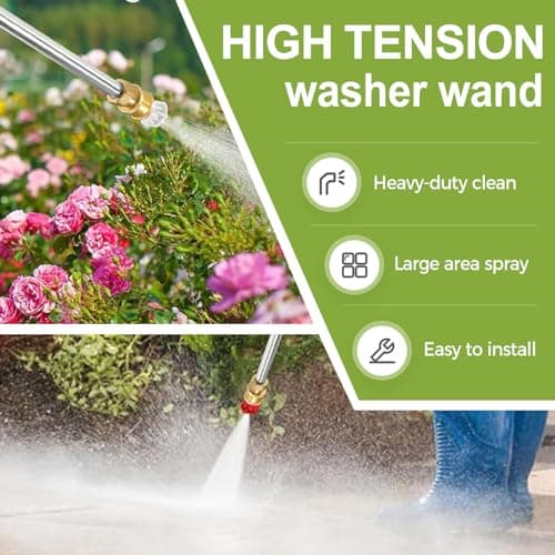 Jet Nozzle Power Washer for Garden Hose, 2026 Pressure Washer Wand with 3 Interchangeable Nozzles, Pressure Washer Nozzle for Car Washing Patio Garden Outdoor Cleaning (Black Set) — view 2