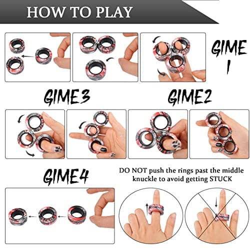 Cevioce Magnetic Ring - Fidget Toys Adults Set,3 PCS Fidget Rings Spinner Toys Teens,Easter Basket Stuffers Fun Spin Ring for ADHD Anxiety Stress Relief,Birthday Gifts for 3-8-12+Year Old Boys Kids — view 4