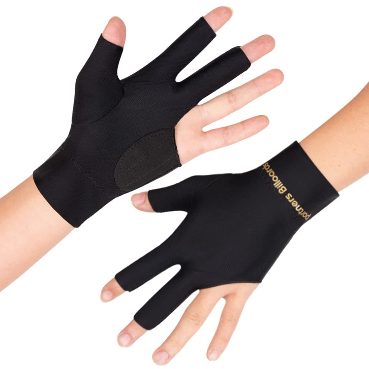 Tokaneit Guantes de Billar Antideslizantes,Guante de Taco de Tres Dedos,Guante de Billar Universal de Tres Dedos,Guantes Elásticos Transpirables,Unisex,por Las Manos Izquierda y Derecha 2 Piezas — view 5