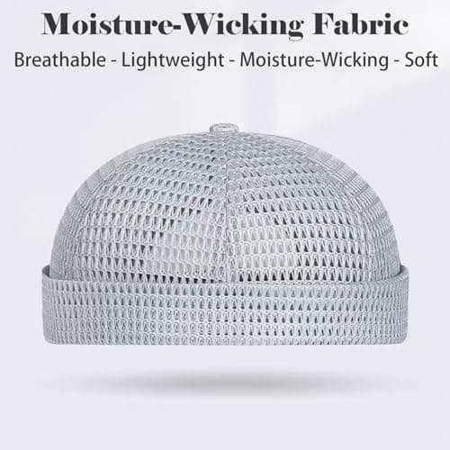 2 Pack Men's Breathable Brimless Hat Summer Style Mesh Tang, Adjustable Cap Docker Beanie, Breathable Mesh Cap (Mix-J) — view 4