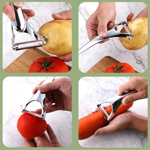 ANMIOU Vegetable Peeler Ergonomic Stainless Steel Handle for Potato Apple — view 3
