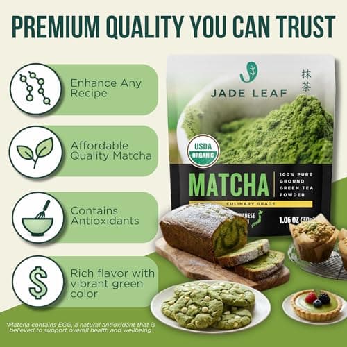 Jade Leaf Matcha Organic Culinary Grade Matcha Powder - Japanese Green tea for Baking, Smoothies, Lattes, and Skin Care, 30g / 1.06 Ounce (Pack of 1) — view 3
