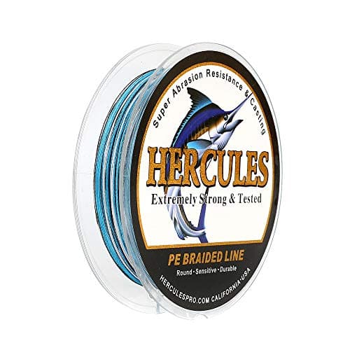 HERCULES Super Strong 300M 328 Yards Braided Fishing Line 30 LB Test for Saltwater Freshwater PE Braid Fish Lines 4 Strands - Blue Camo, 30LB (13.6KG), 0.28MM