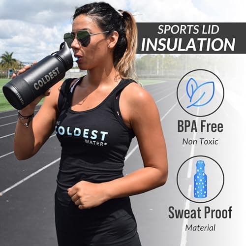 Coldest Insulated Water Bottle with Straw Lid - Stainless Steel Metal Insulated Bottle for Men & Women (Violet Nova, 40 oz) — view 5