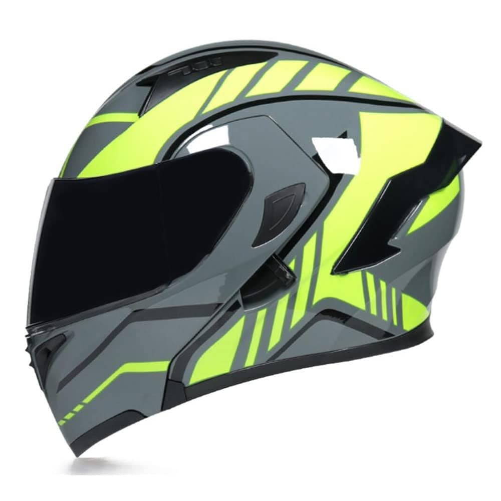 Full Face Flip Up Motorcycle Modular Helmet Integrated Motorbike Dual Visor for Adults Men Women Moped Street Racing DOT Approved — view 45