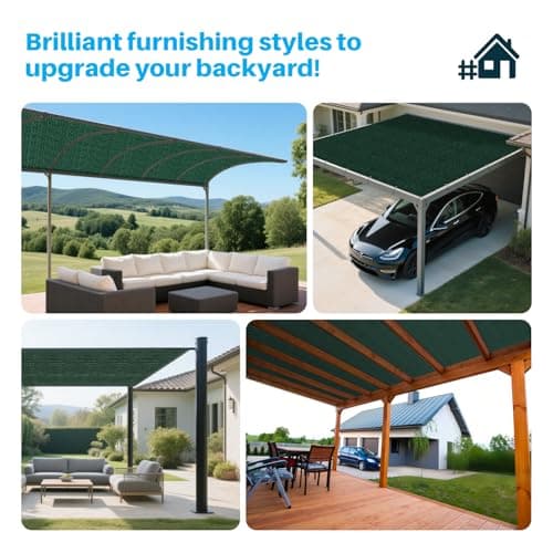 Patio Paradise 6' x 10' Sun Shade Cloth with Grommets Rectangle Shade Sail Straight Edge, Outdoor Patio Shade Canopy Pergola Cover UV Block Fabric for Backyard Deck Garden Activities, Green — view 4