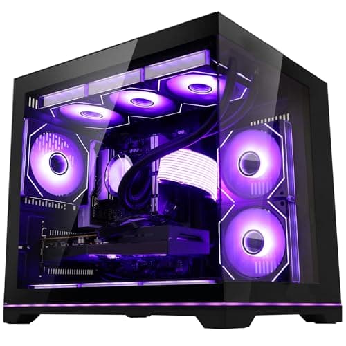 Ocean Park Black AI Gaming PC Gamer Desktop, AMD Ryzen 7 9700X 8-Core 3.8 GHz, RTX 5070 TI 16GB, 32GB DDR5 6000MHz RAM, 1TB PCIe +1TB SATA SSD, 850W PSU, 360mm AIO & APP RGB Fan Control, Windows 11