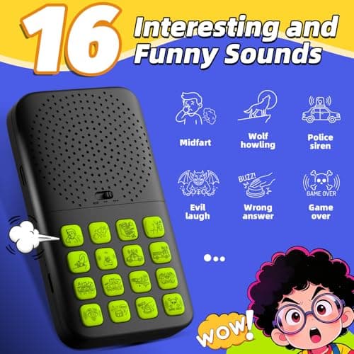 Rechargeable 2-in-1 Separable Magnetic Sound Effects Machine,16 Hilarious Sounds,Volume Adjustment,Kids Prank Gifts Toys for Boys Girls,Stocking Stuffer for 6 7 8 9 10 11 12 Year Old Boys Toys Gifts