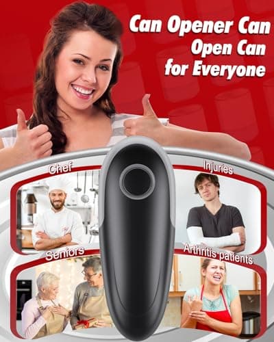 One Touch Electric Can Opener Fits All Can Sizes, Kitchen Gadgets Battery Operated Can Openers for Seniors, Arthritis and Chef — view 2