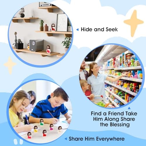 ajabavbd 40PCS Little Jesus Figures, 10 Color Tiny Jesus Figurines in Bulk, Mini Jesus Figure Religious Gifts, Christian Mothers Day Teacher Appreciation Gifts for Kids Women Mom (40PCS) — view 5