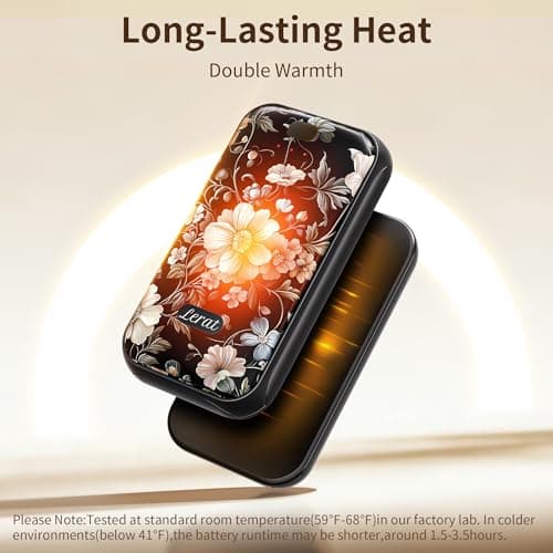 LERAT Hand Warmers Rechargeable,2 Pack Electric Hand Warmers,3-Second Fast Heating,3 Heat Settings,Portable & Lightweight Gifts for Women Men,Outdoor,Camping,Hiking,Skiing,Hunting,Travel — view 3