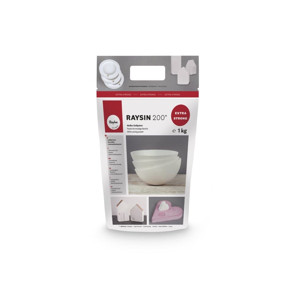 Rayher Polvo para moldear Raysin 200, blanco, 4 kg, seca al aire, sin olor, 34410102 — view 18