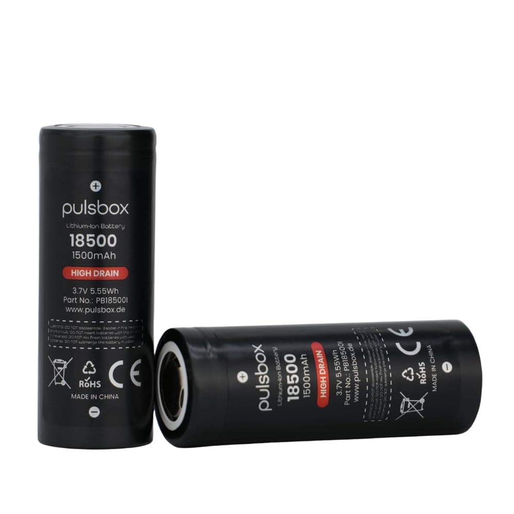 IMR High Drain 18500 - Batería de iones de litio (1500 mAh, 3,6 V, 3,7 V, polo positivo plano) (22 A) — view 2