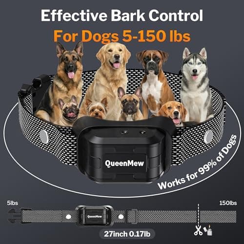 Bark Collar, Dog Bark Collar for Large Medium Small Dogs, Citronella Dog Bark Collar with Adjustable Spray & Sensitivity, Rechargeable Anti-Bark Collar for Dogs with Safe, 2 Collar Straps(Black) — view 3