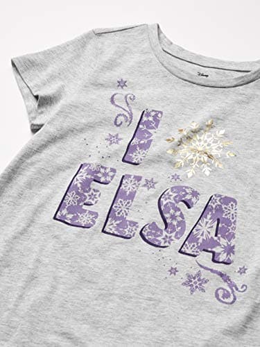 Spotted Zebra Girls' Kids Disney Star Wars Marvel Princess Short-Sleeve T-Shirts, 4-Pack Frozen Elsa & Olaf, Small