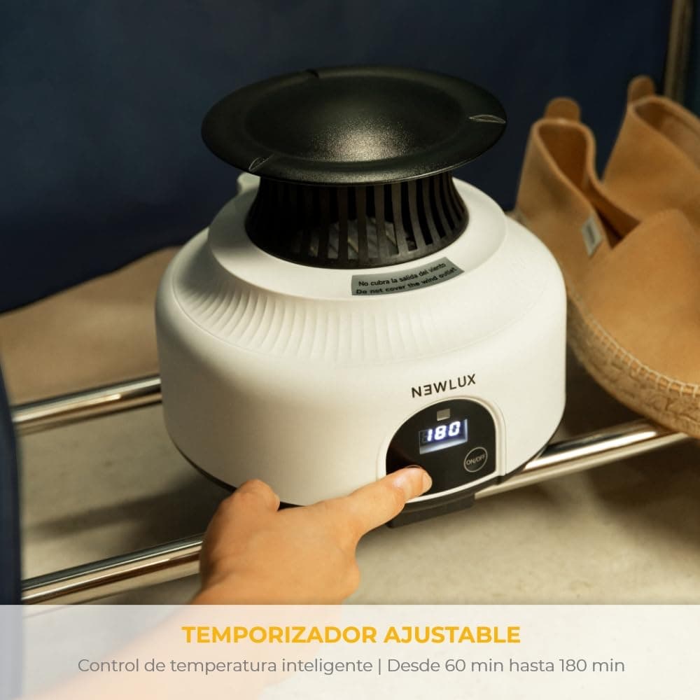 Newlux - Secadora de Ropa Eléctrica Portátil Secadry Azul con Luz UV para Desinfectar. Capacidad 15Kg, Temp. 180min, 4 Niveles. Secadora por Ventilación (1200W) 3 en 1. Ideal como Armario y Tendedero — view 4