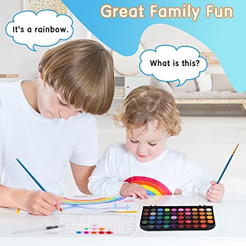 48 Colors Washable Watercolor Paint Set, with 3 Brushes Pen — view 4