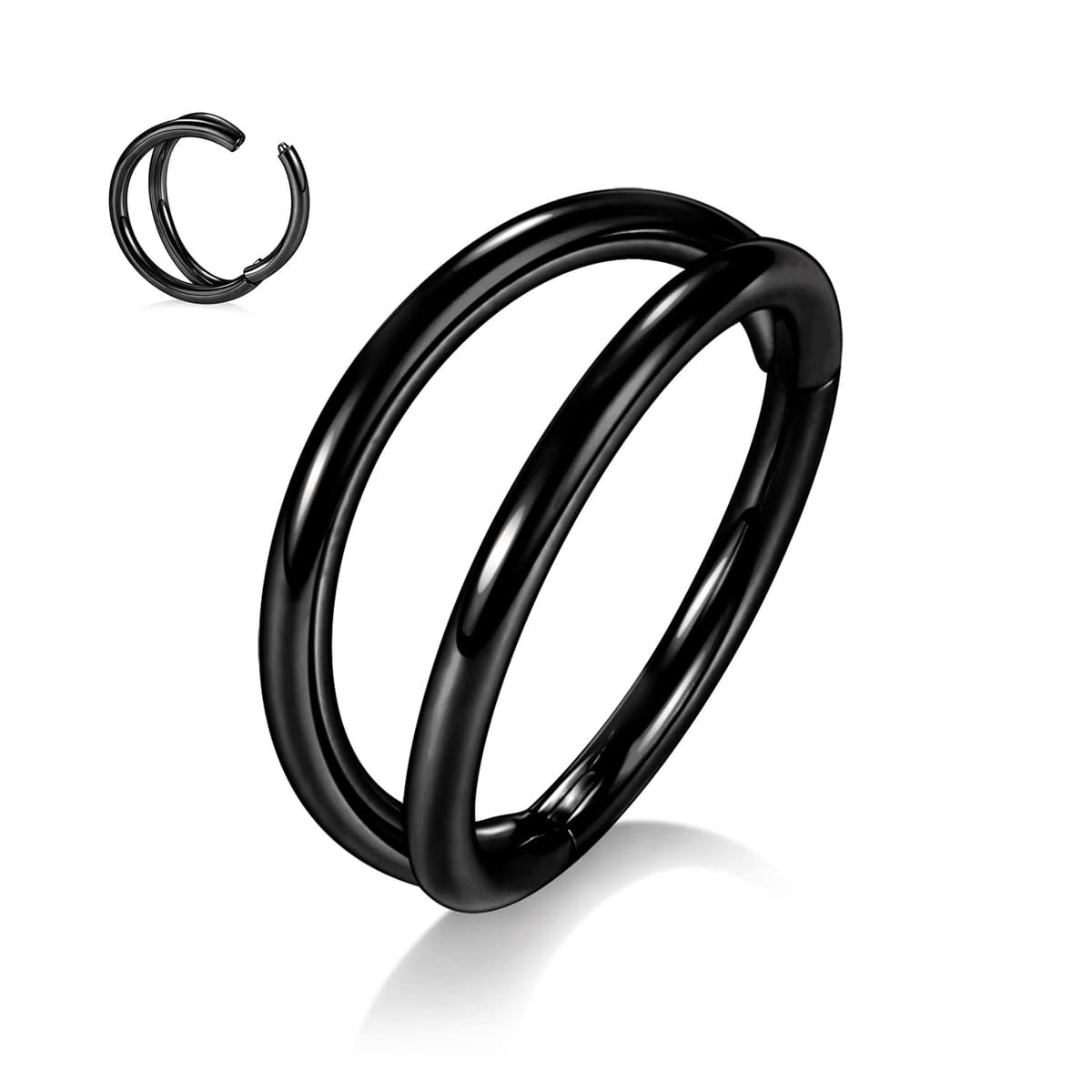 hengkaixuan Triple Double Nose Hoop Ring Sleeper Hoop Earring Helix Rook Conch Cartilage Daith Tragus Earrings Septum Ring Lobe Nose Piercing Jewellery for Women — view 46